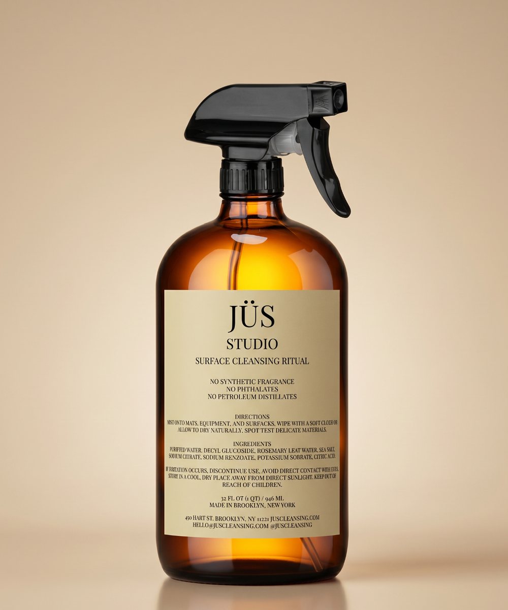 JÜS Studio 32 oz amber trigger-spray bottle, Surface Cleansing Ritual